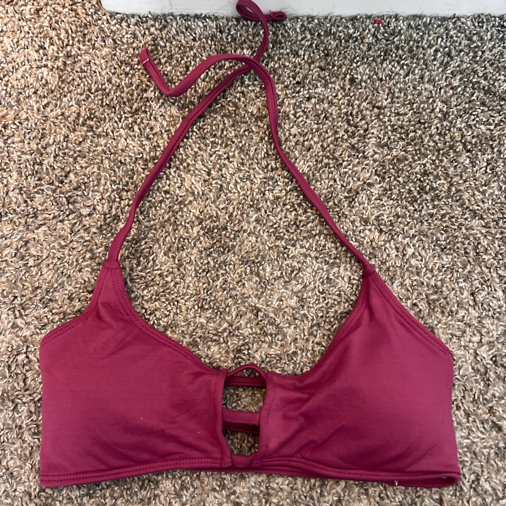 Women's Burgundy Bikini Top